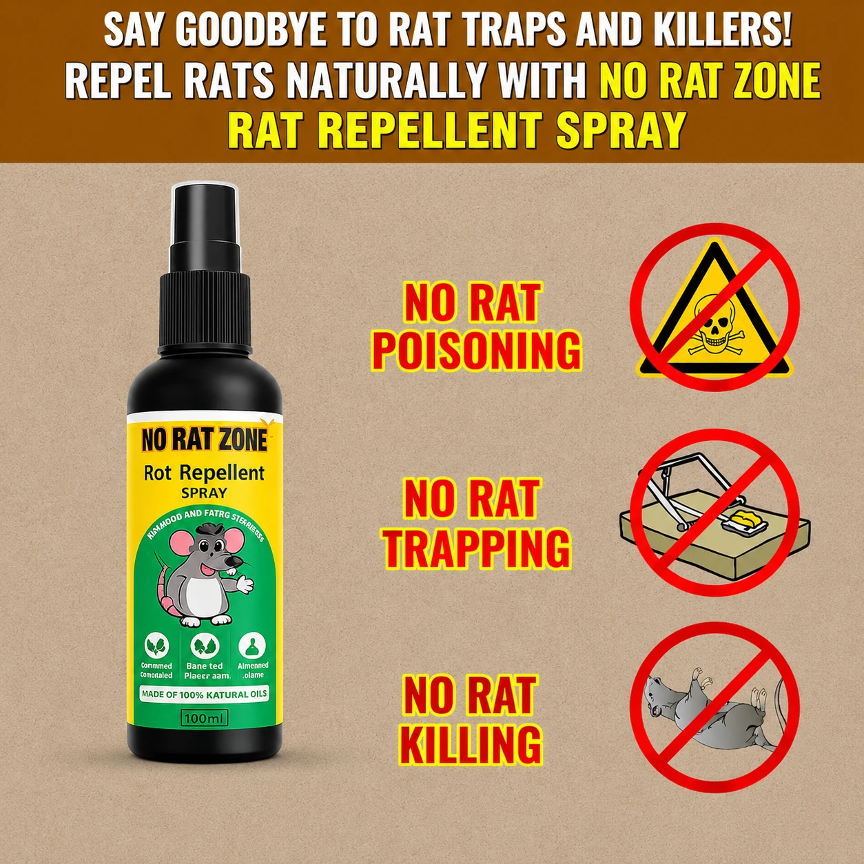 Rat Repellent Spray for Home & Storage | Herbal Rodent Control | Non-Toxic & Safe - Image 4